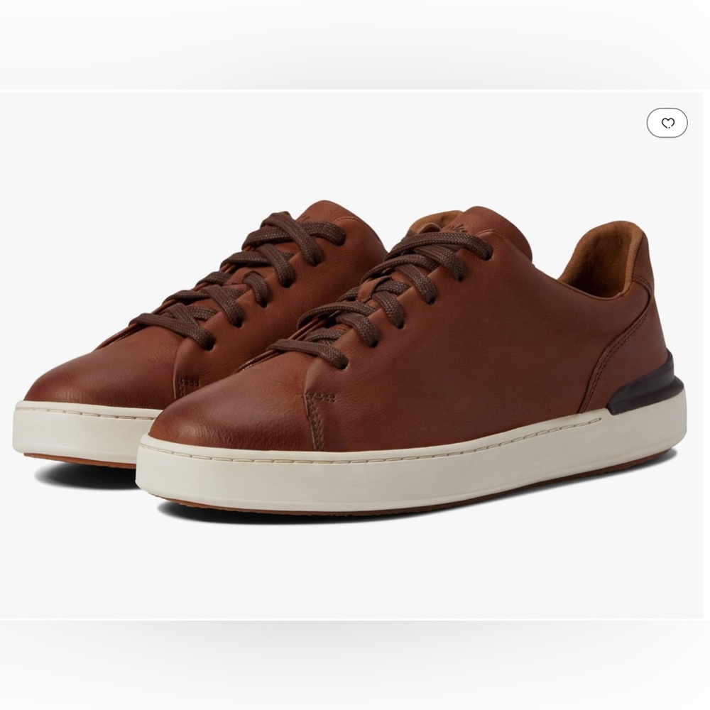 Clarks Court Lite Lace 7 Mens Tan Leather Shoes